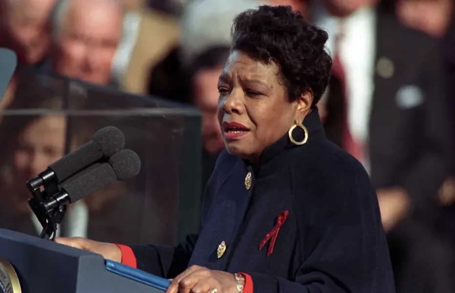 Angelou reciting her poem &amp;quot;On the Pulse of Morning&amp;quot; at Bill Clinton's inauguration in 1993.
